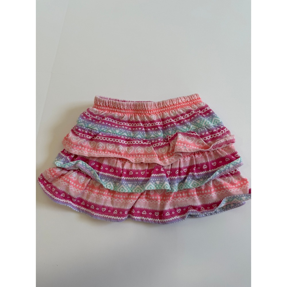 Garanimals Girls Pink Purple Tribal Heart Tiered Ruffle Skort 24M